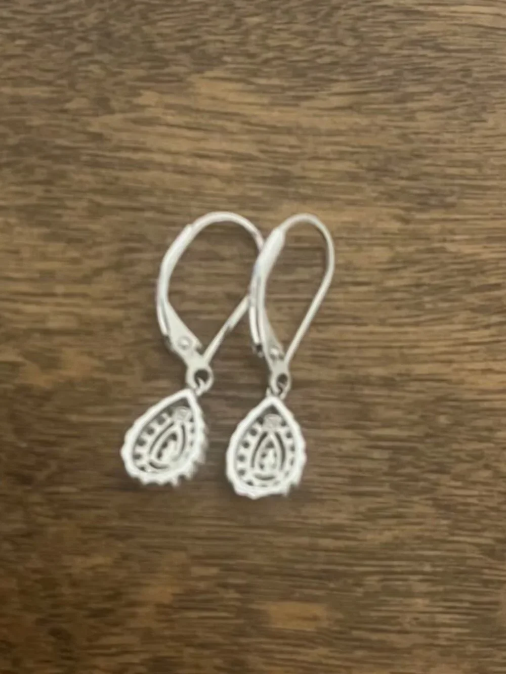 Natural Diamond Sterling Silver Teardrop Earrings